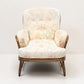 Ercol Jubilee Easy Chair Cream Floral Upholstery New Webbing FREE UK Delivery*