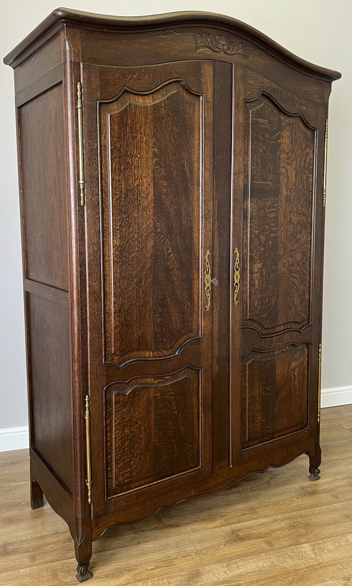 Wardrobe Antique French Louis XVI Style Oak Two Door Carved Armoire LOT 6466