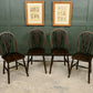 4 Elm & Ash Wheel back Windsor Dining Chairs
