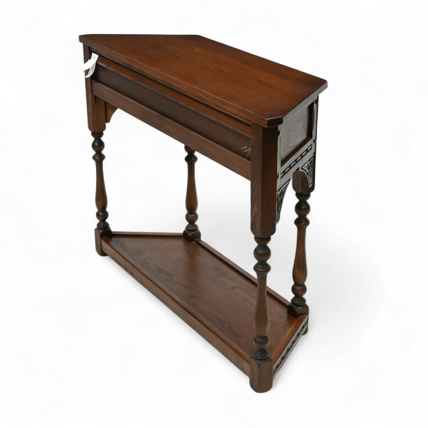 Old Charm Narrow Canted Console Table With Cupboard Tudor Brown FREE UK Delivery. SBR10959/1909E