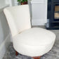 Antique Victorian Bedroom Chairs White Boucle- Newly Upholstered.