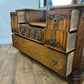Vintage Oak Dressing Table With Triptych Mirror
