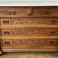 Chest of Drawers Antique French Style Oak Marble Top Carved Cabinet LOT 6450