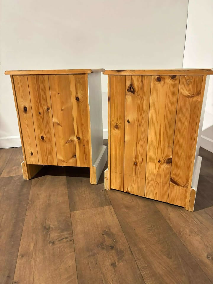 Pair Of Contemporary Painted Pine Bedside Cabinets