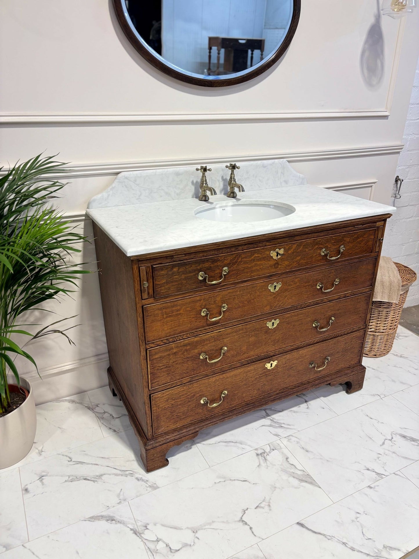 Vintage Vanity Unit Made to Order Vanity Unit Custom Made Bathroom Furniture Antique Traditional Bathroom Washstand Basin Unit
