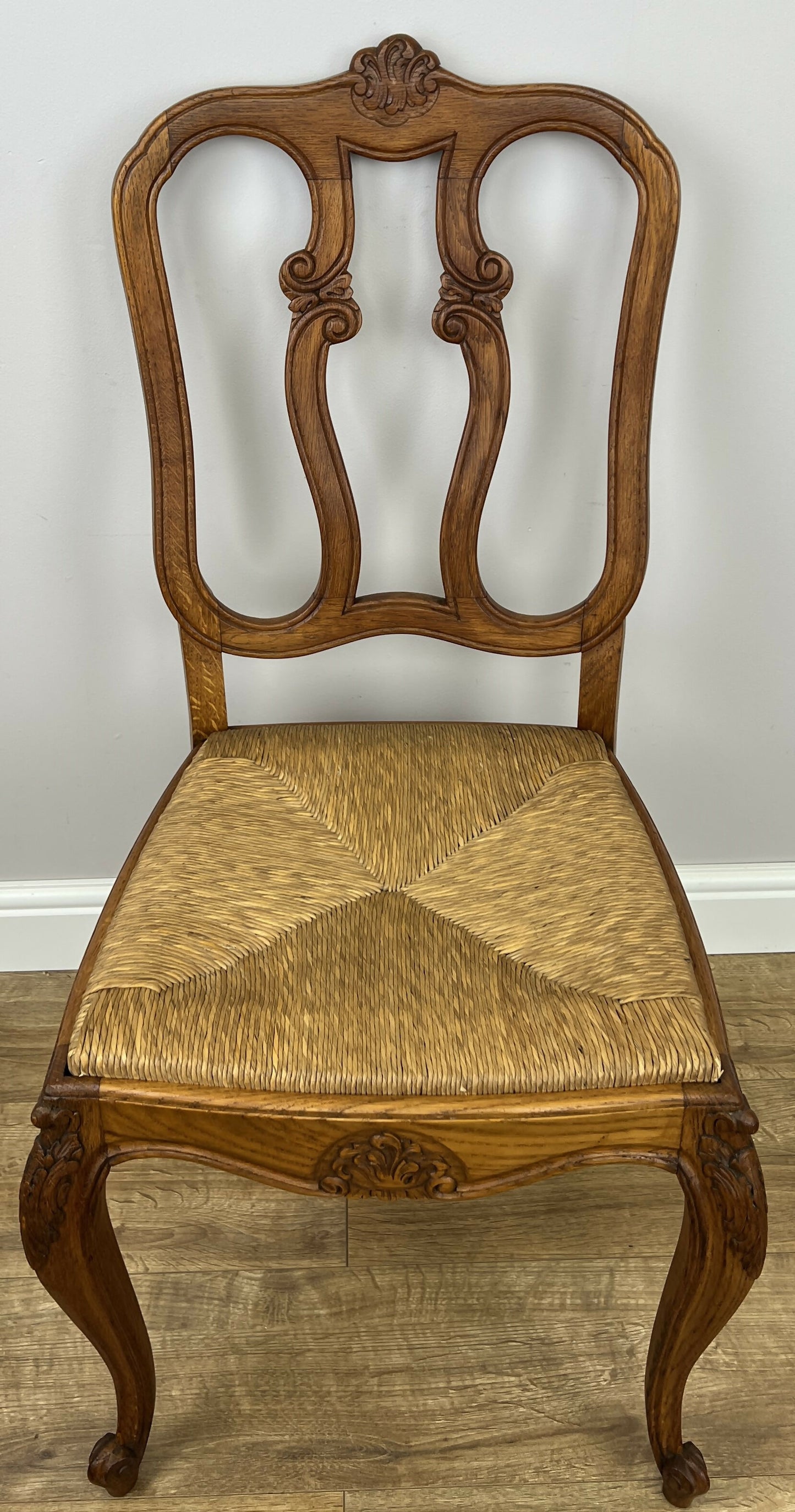 Dining Chairs Vintage French Louis Style Oak Set of 8 Upholstered Seats LOT 6345