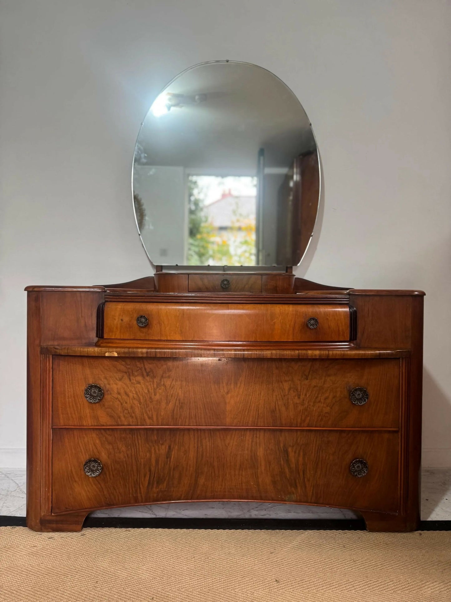 Art Deco Mid century retro vintage dressing table drawers mirror