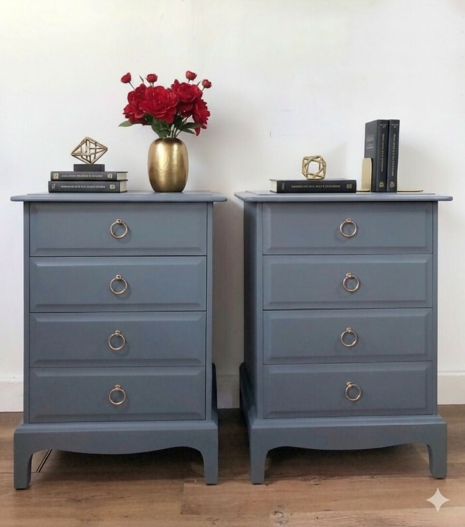 Stag minstrel grey bedside cabinets