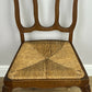 Dining Chairs Vintage French Louis Style Oak Rush Seat Set of 6 Chairs LOT 6348
