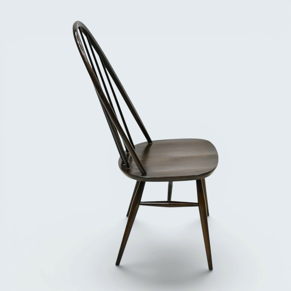 4 Ercol Dining Chairs Quaker Bow Back Retro Vintage Dark Finish FREE UK Delivery