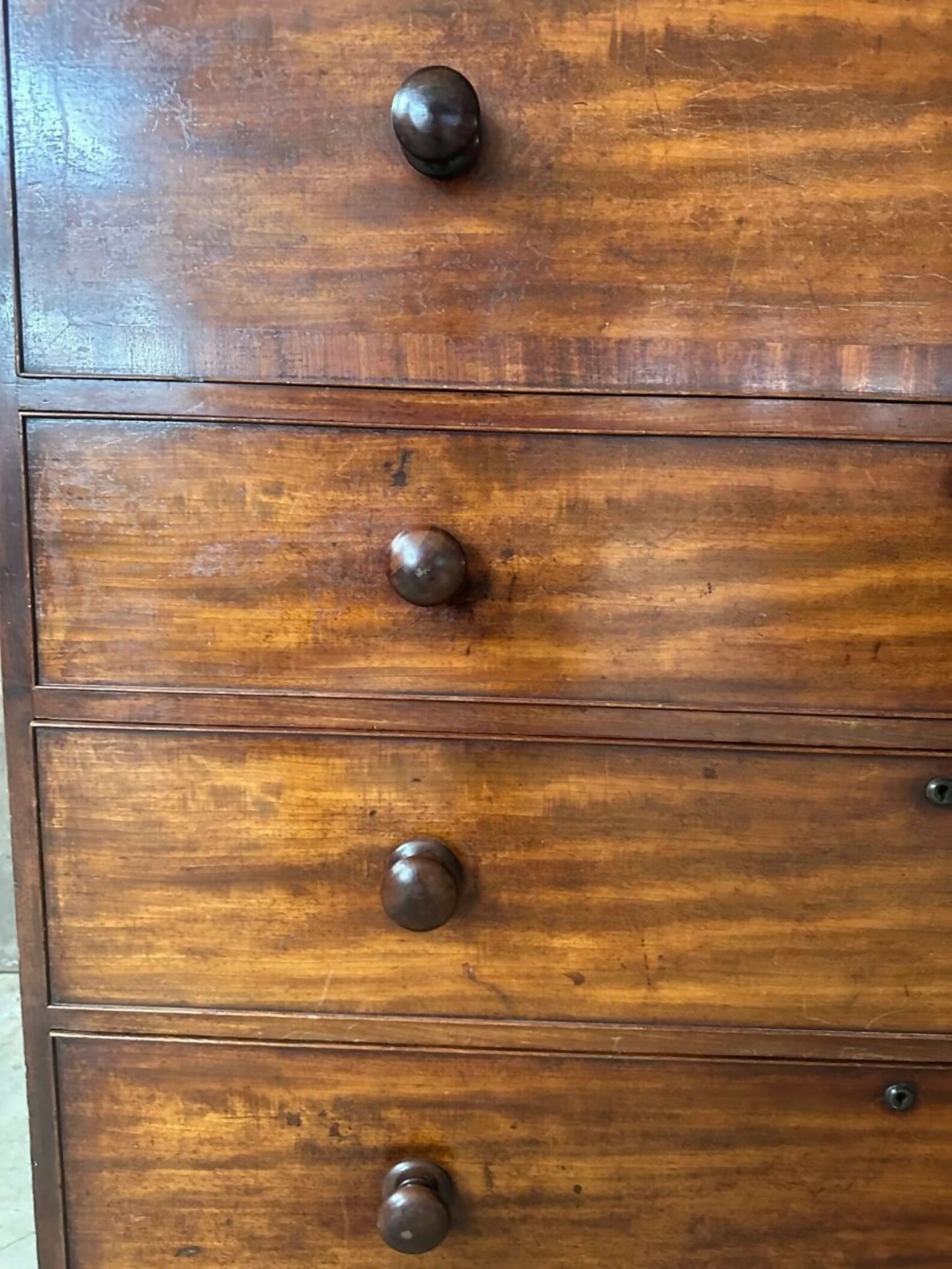 Antique Victorian Mahogany Large Chest of Four Drawers, c1870