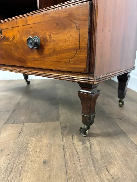 Edwardian Mahogany Open Music Cabinet / Bookcase
