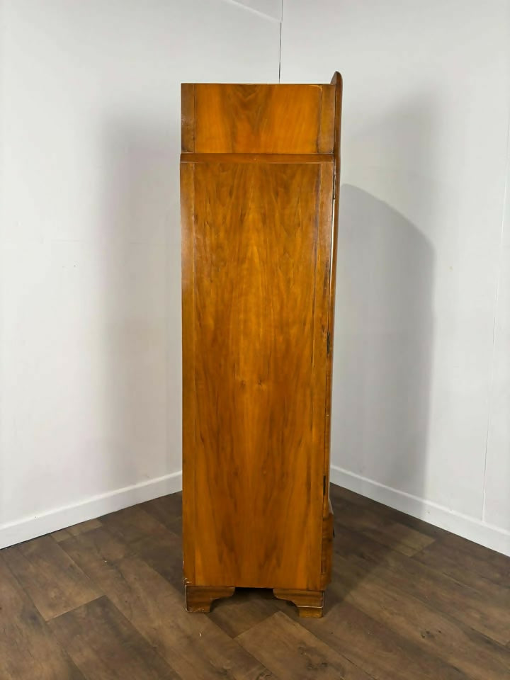 Art Deco Figured Walnut Gents Wardrobe