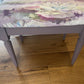 Vanity stool. Aubergine paint and matching fabric Height46cm, depth 40 cm length 50 cm