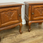 Pair of Bedside Tables Vintage French Louis Oak Nightstands Cabinets LOT 6219