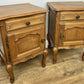 Pair of Bedside Tables Vintage French Louis Oak Nightstands Cabinets LOT 6296