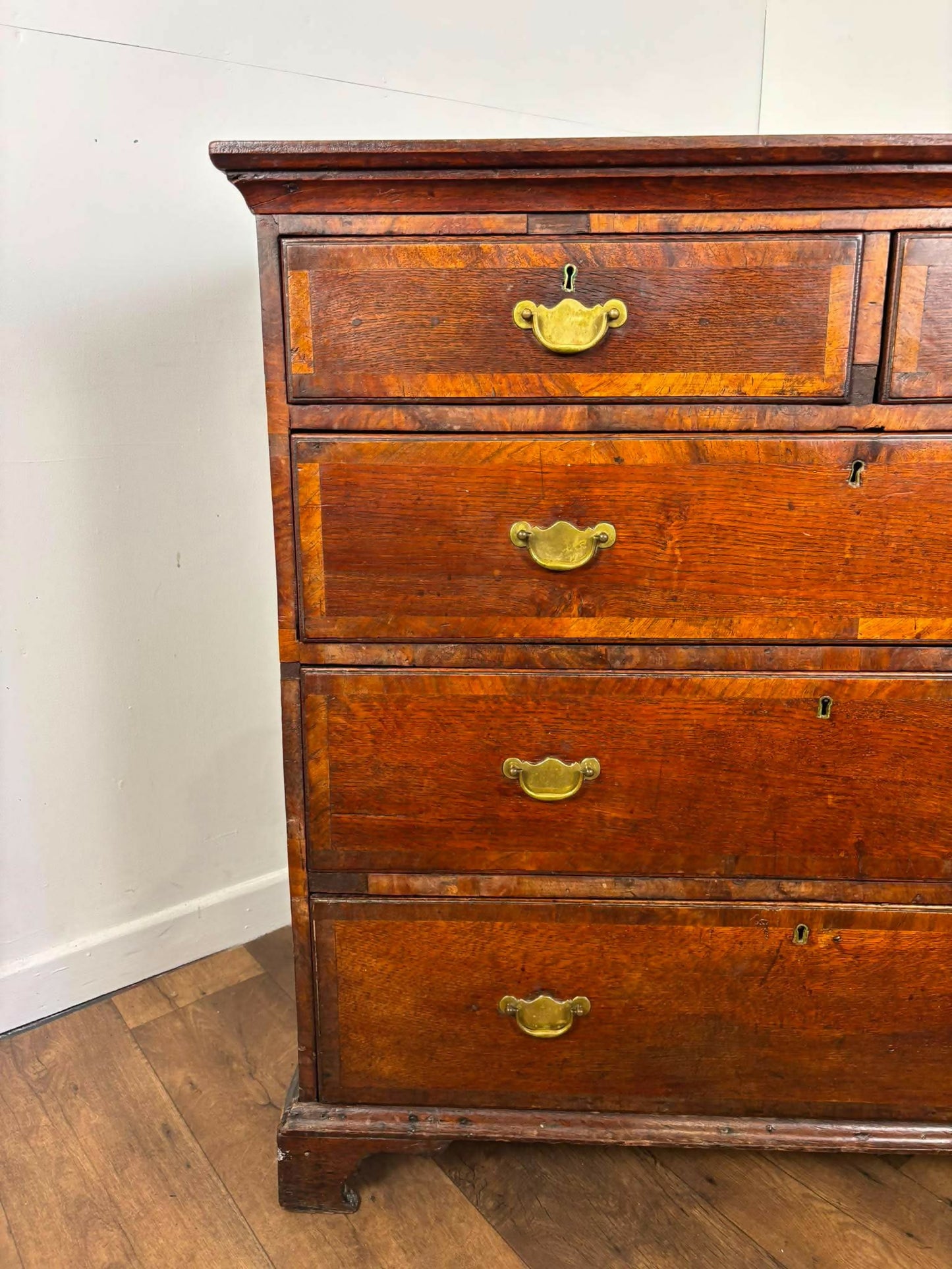 Georgian Oak Crossbanded Chest of Drawers