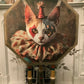 Clown cat occasional portrait table