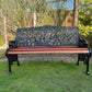 Coalbrookdale Nasturtium Garden Bench in Green with Sapele Slats