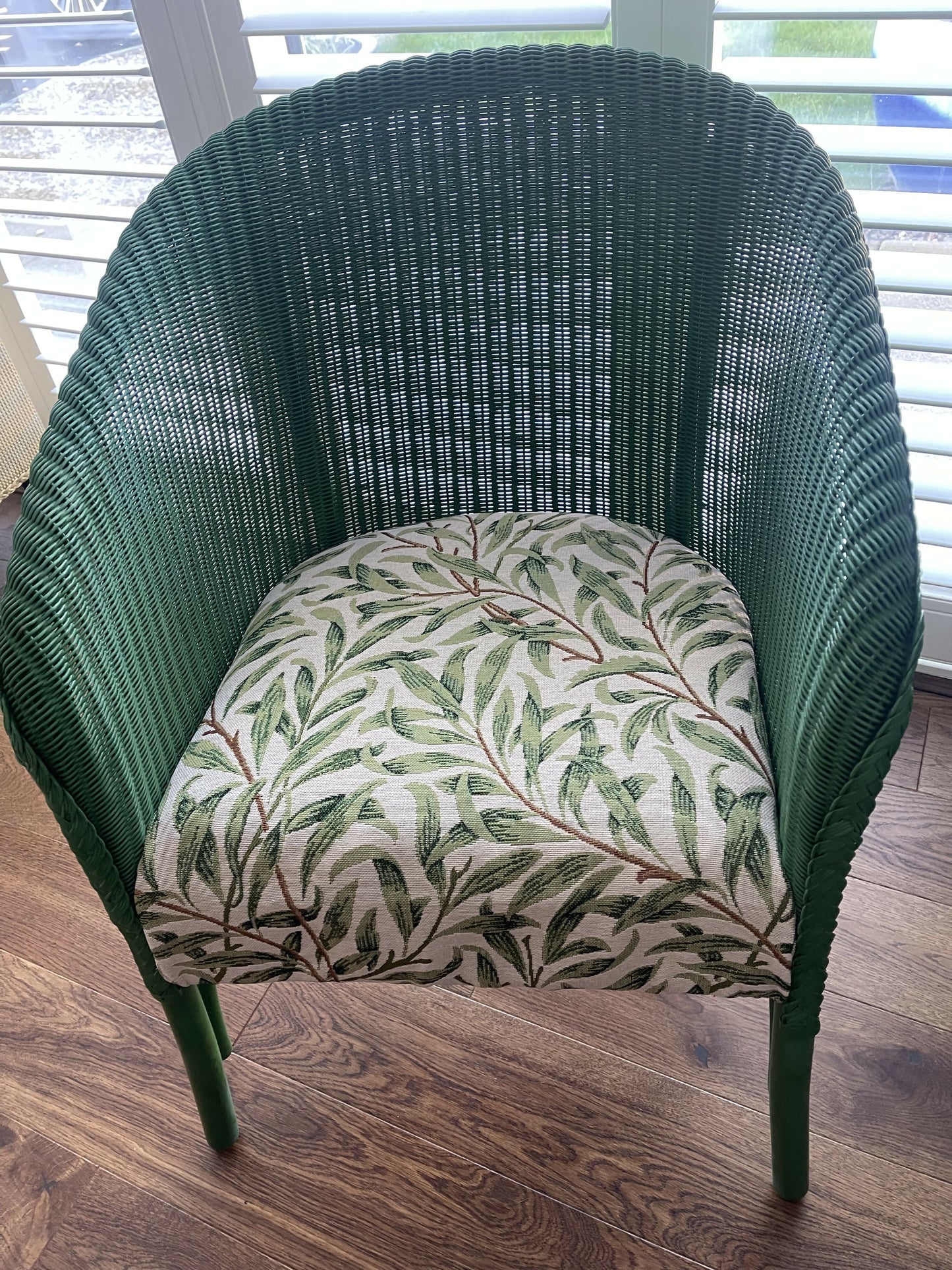 Lush Lusty Lloyd loom 1957 repainted and reupholstered occasional chair