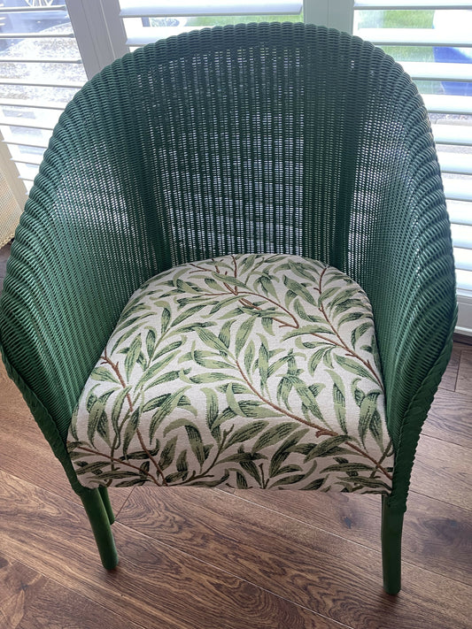 Lush Lusty Lloyd loom 1957 repainted and reupholstered occasional chair