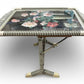 1950s firescreen table with lithograph, convertible fire screen, Edwin Byatt MCM
