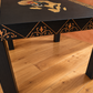 THE AFRICAN ASPECTS UPCYCLED - ONE-OFF FURNITURE ART Black table with stunning African woman/map feature -Giving furniture a second life with soul