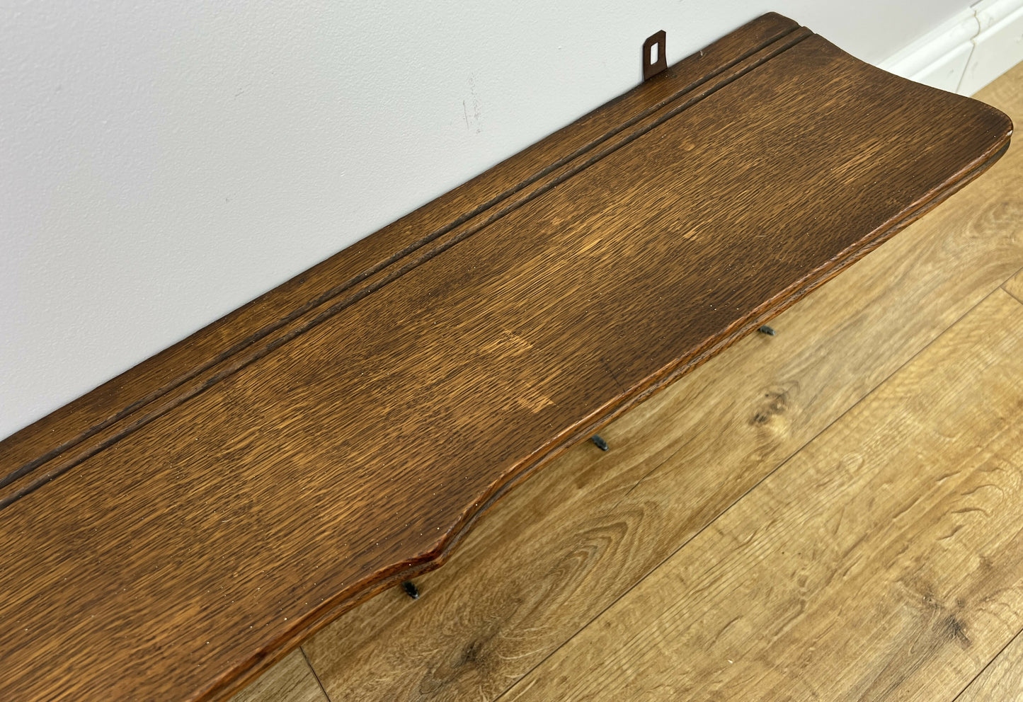 Coat Rack Vintage French Oak Wall Mounted 5 Hooks Carved Rack Hanger LOT 6302