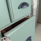 Professionally Upcycled 9-Drawer Captain's Chest – Sage Green & Dark Wood