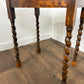 Vintage Oak Side Table With Barley Twist Legs