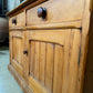 Antique Edwardian Pine Two Door Low Housekeeper Pantry Kitchen Cupboard, c.1920
