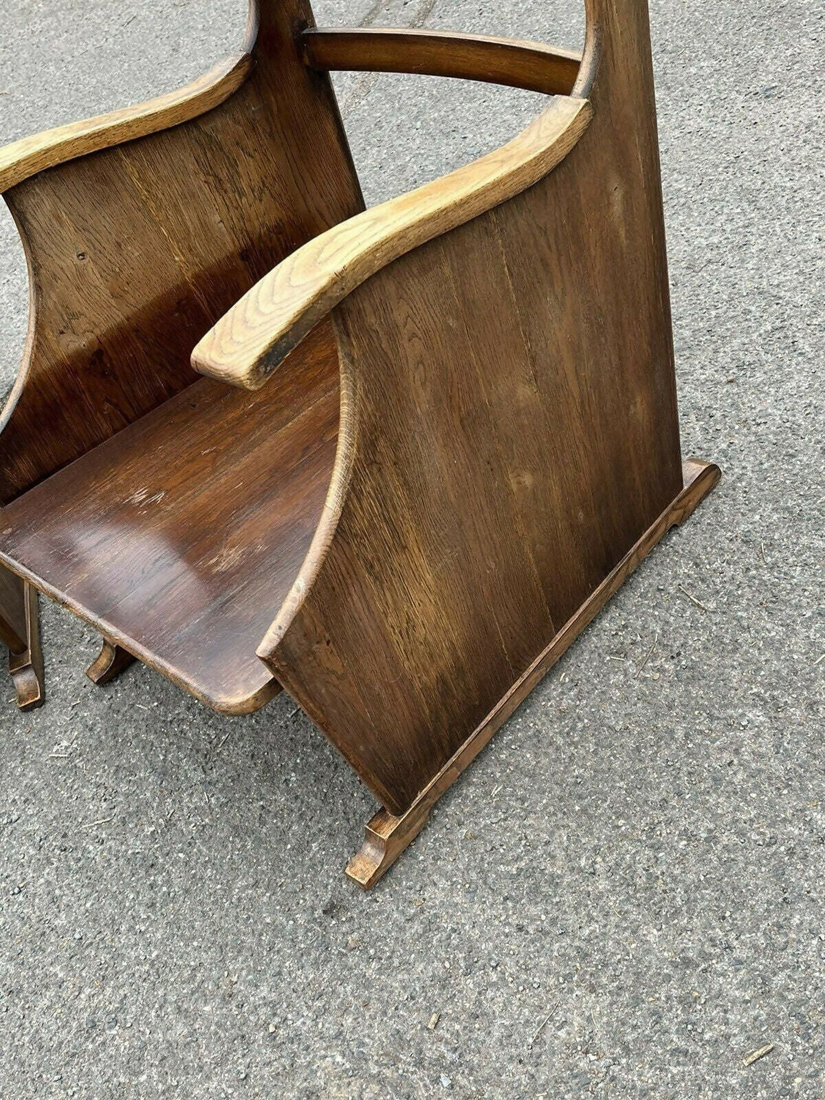 Pair Of Vintage Oak Mid Century Lounge Armchairs