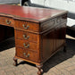Large Vintage Mahogany Twin Pedestal Desk, Splits Into 3 Pieces For Easy Transportation