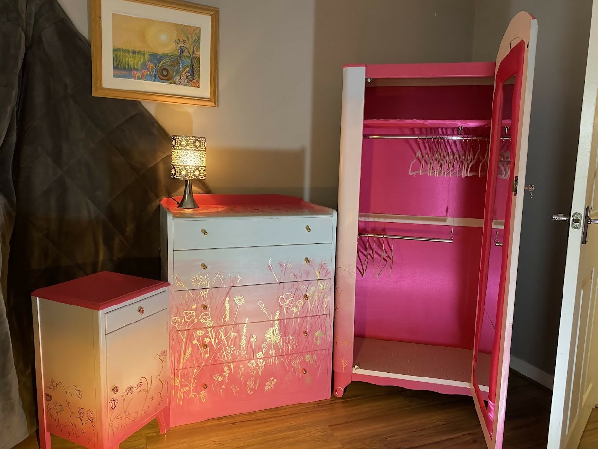 Harris Lebus Bedroom Suite - Wardrobe, Chest of Draws, Night Stand