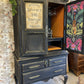 Black vintage look drinks/cocktail cabinet.