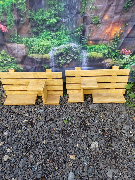 Pair of Handmade Wooden Shelfs