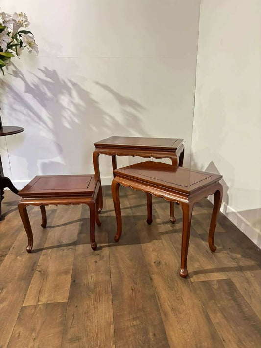 Oriental Style Nest of Three Tables