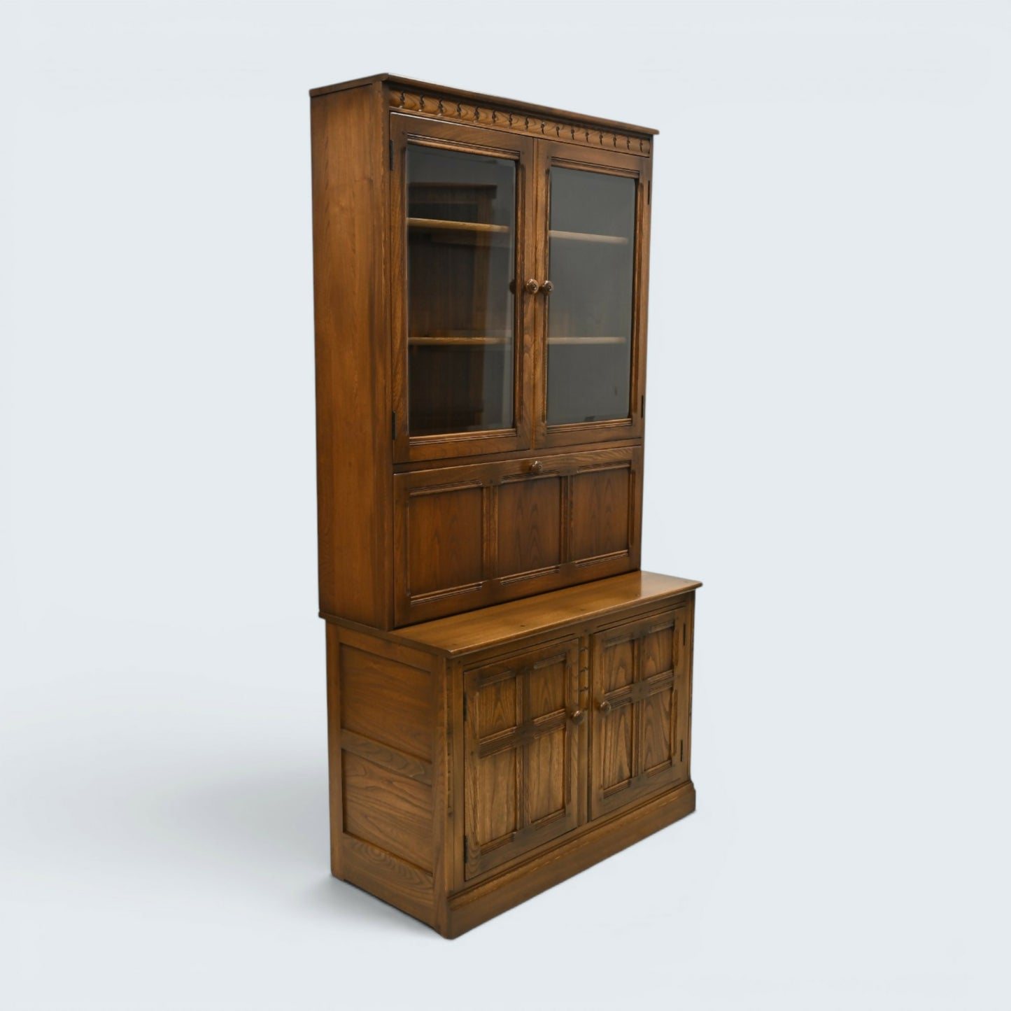 Ercol Mural Wall Unit Drinks Display Cabinets Solid Elm EXC FREE UK Delivery