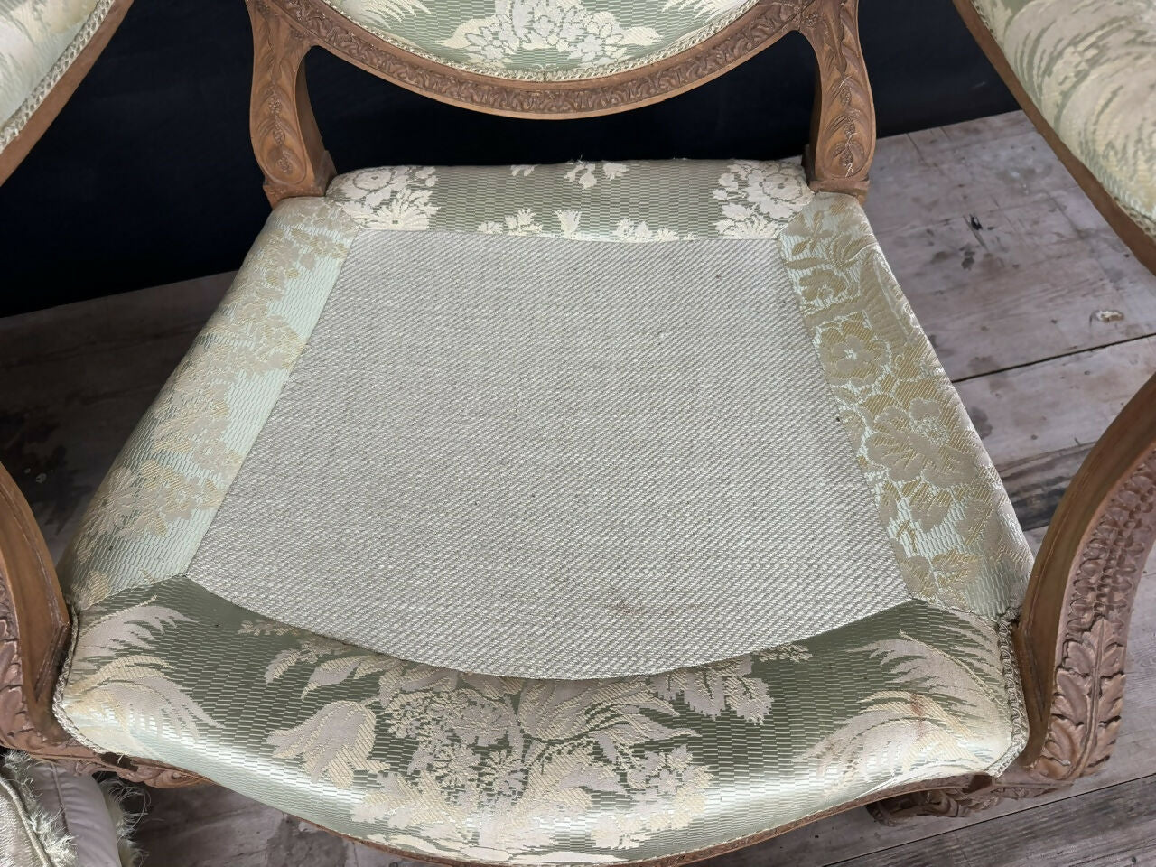 Generous Pair French Bergere Arm Chairs