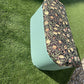 beautiful green repainted mid century storage seat/ ottoman. You choose the fabric from select given.