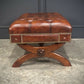 Hand Dyed Buttoned Leather Footstool