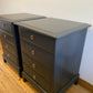 Stag four drawer black bedside cabinets, pair,