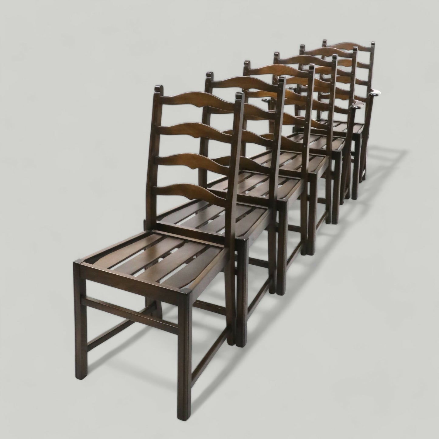 6 Ercol Dining Chairs Ladderback In Dark Finish FREE Nationwide Delivery*. SBR9528/0509D