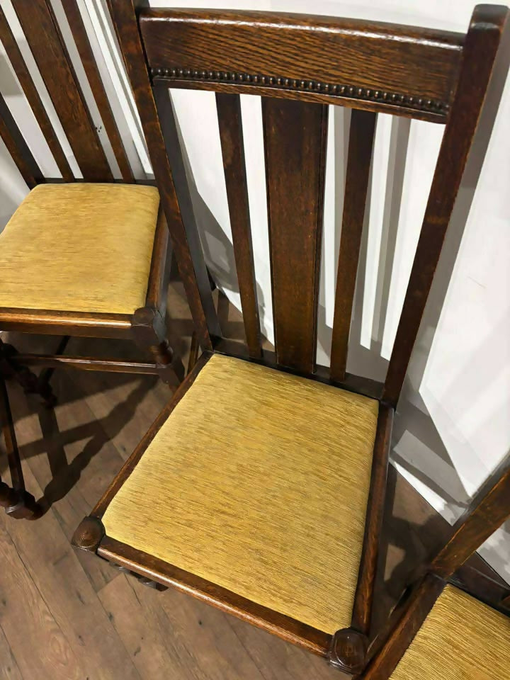 Vintage Set of Five Oak Dining Chairs