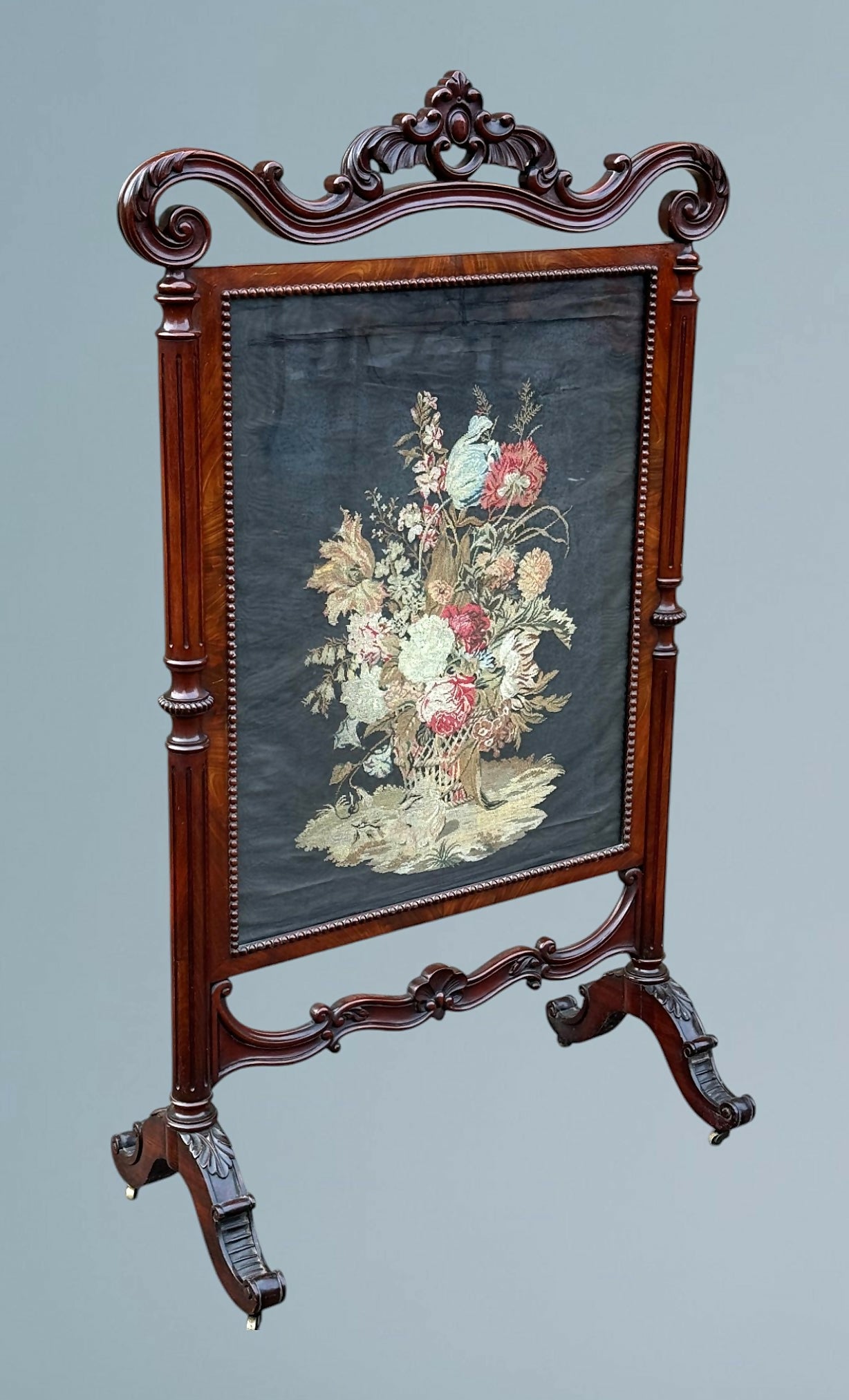 George IV Mahogany Fire Screen