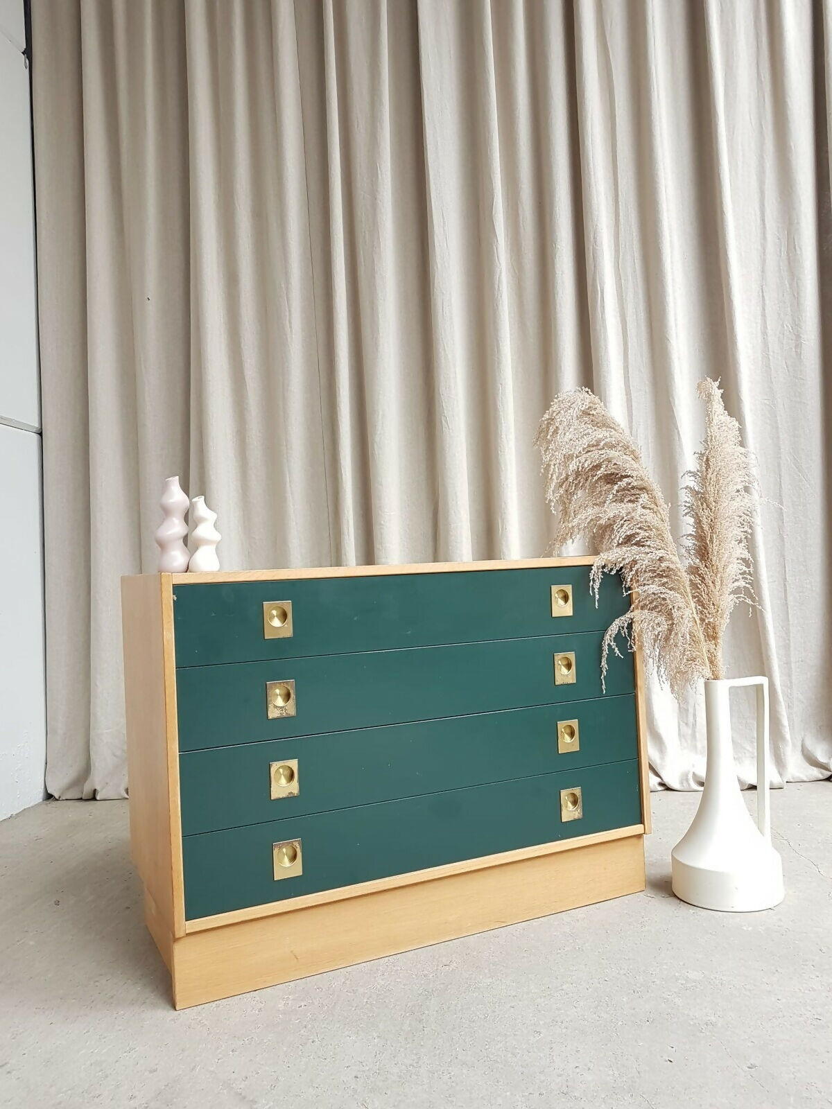 Vintage Mid Century Danish Oak Chest Of Drawers Scandinavian Style Retro R191