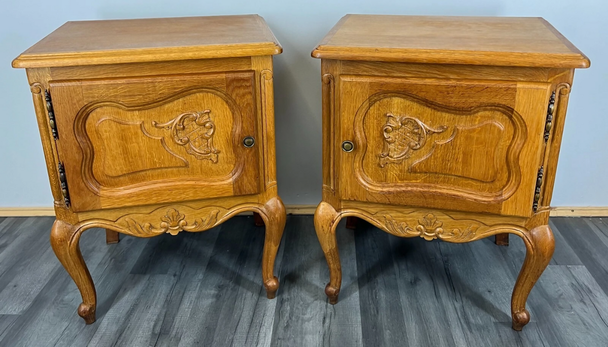 Pair of Bedside Tables Vintage French Louis XVI Cupboards Cabinets LOT 2830