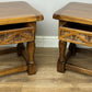 Pair of Bedside Tables Vintage French Oak Nightstands Carved Cabinets LOT 6212
