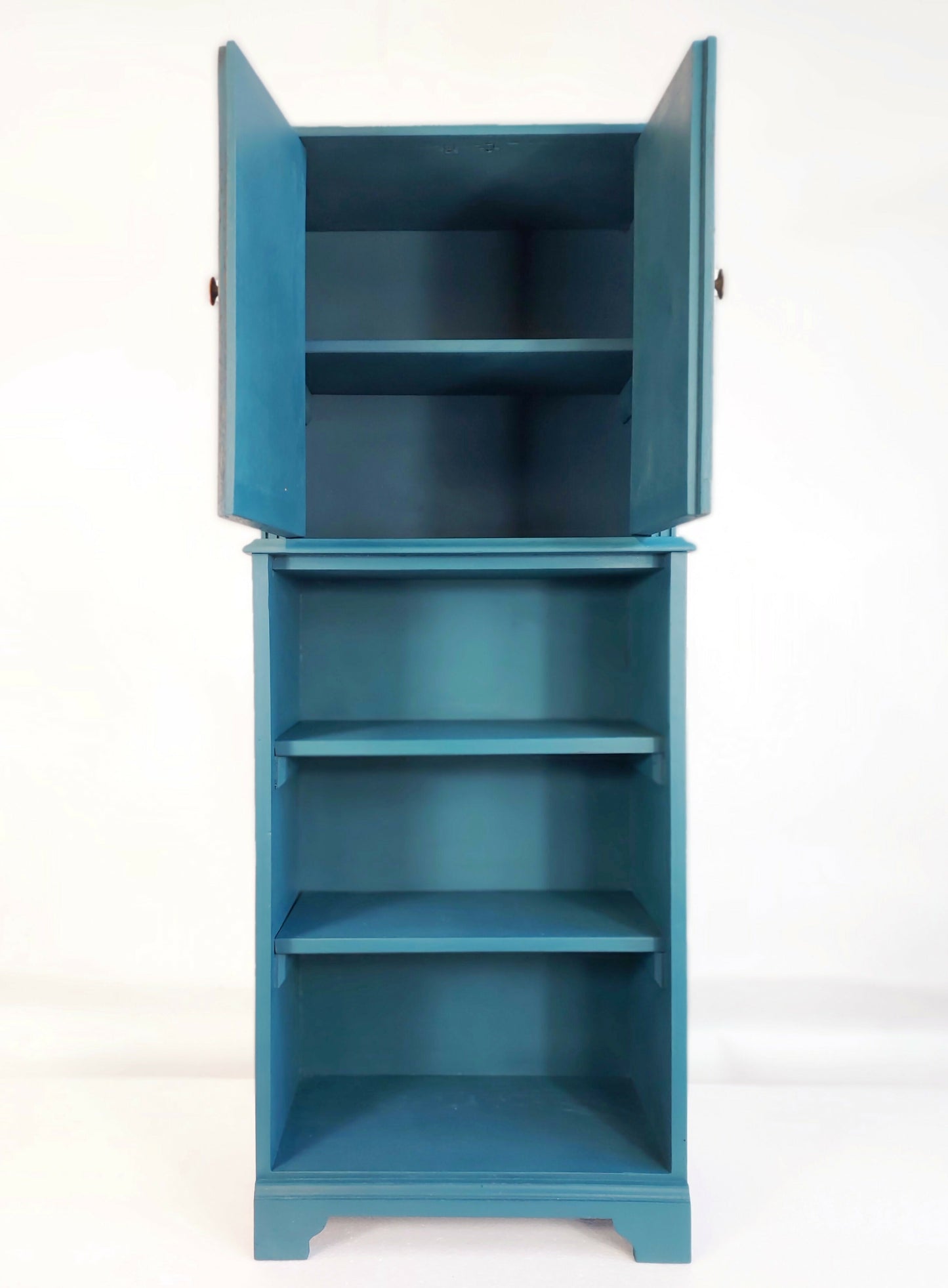 Teal Cabinet With Decorative Front