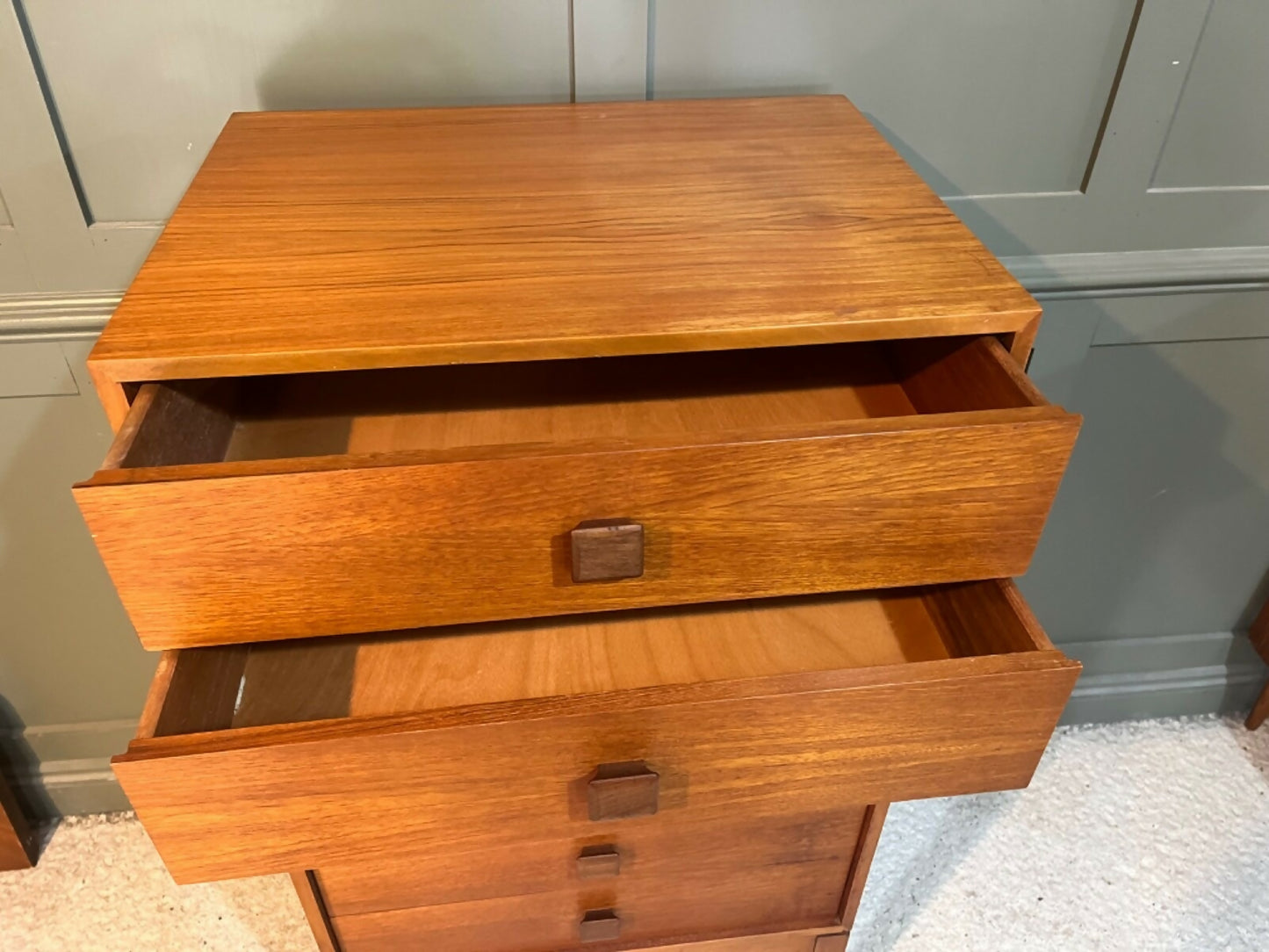 Tallboy Teak Chest Of Drawers Mid 20th C 6 Drawer Chest Danish Style
